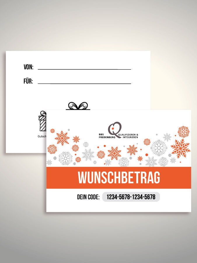 Weihnachtsgutschein per Versand (Weiß)