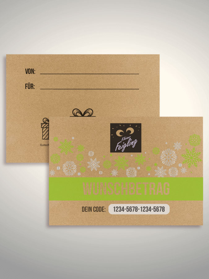Weihnachtsgutschein per Versand (Kraftpapier)