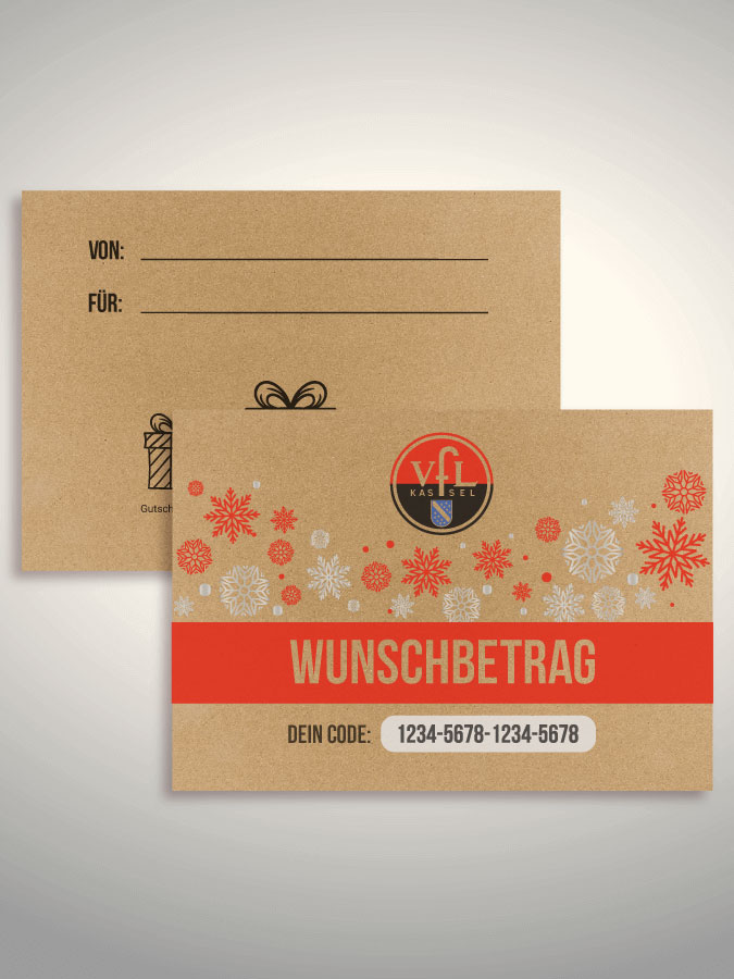 Weihnachtsgutschein per Versand (Kraftpapier)