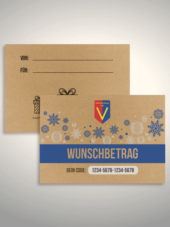 Weihnachtsgutschein per Versand (Kraftpapier)