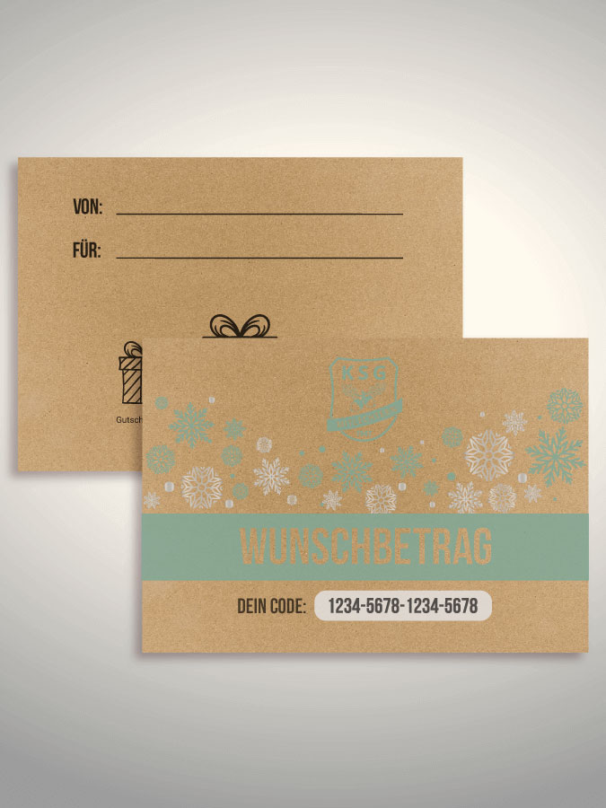 Weihnachtsgutschein per Versand (Kraftpapier)