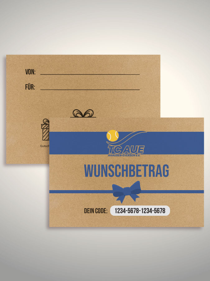 Geschenkgutschein per Versand (Kraftpapier)
