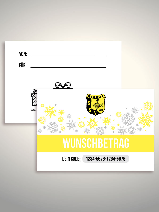 Weihnachtsgutschein per Versand (Weiß)