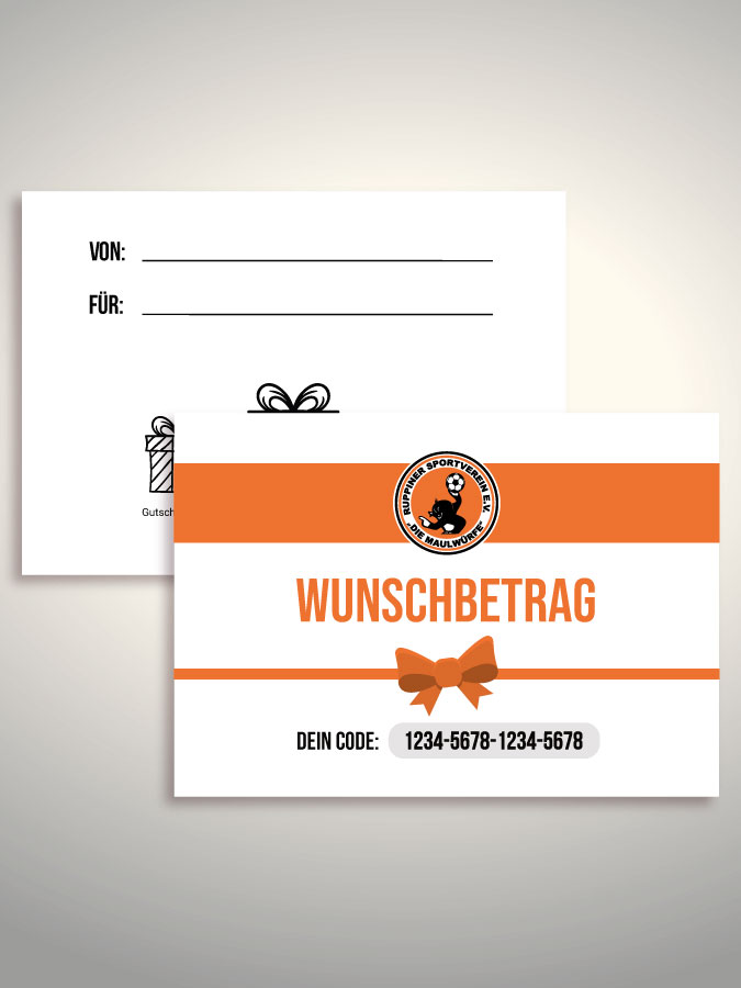 Geschenkgutschein per Versand (Weiß)