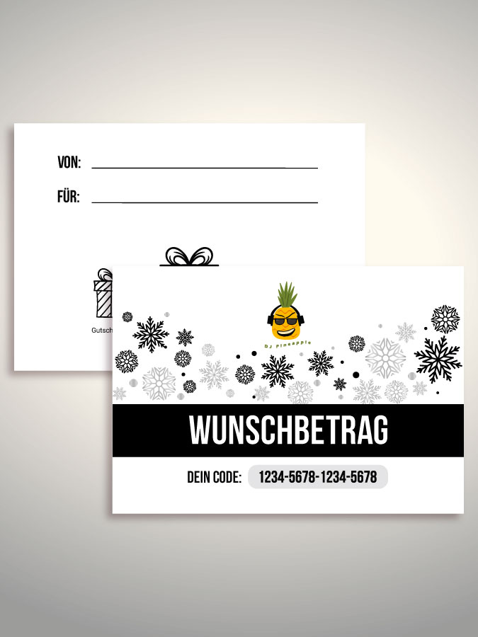 Weihnachtsgutschein per Versand (Weiß)