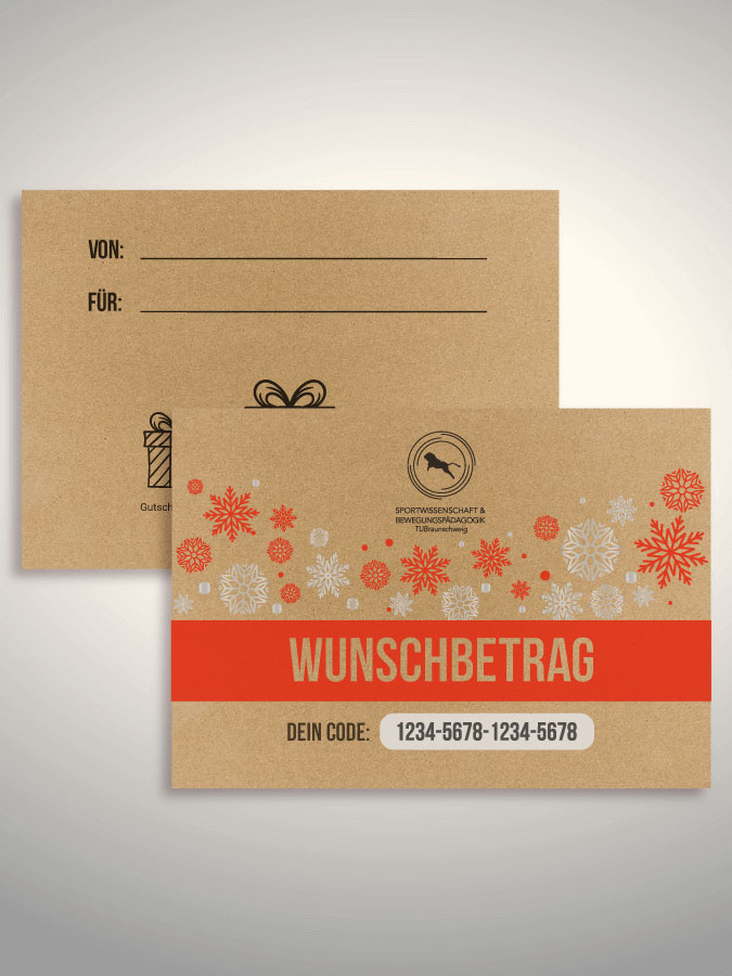 Weihnachtsgutschein per Versand (Kraftpapier)