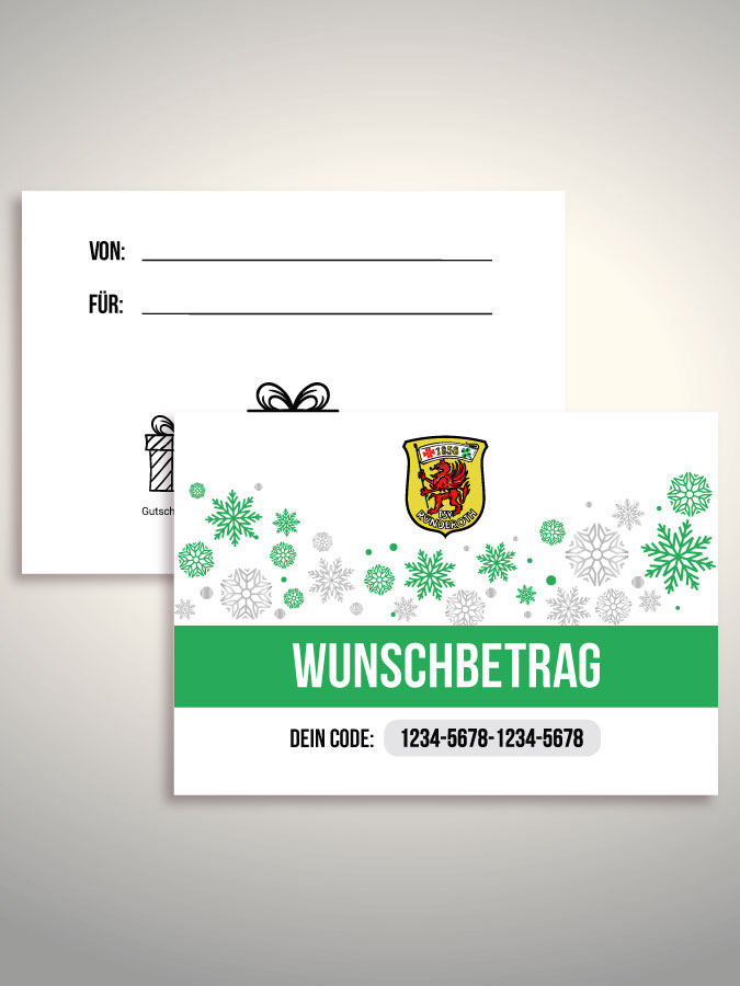 Weihnachtsgutschein per Versand (Weiß)