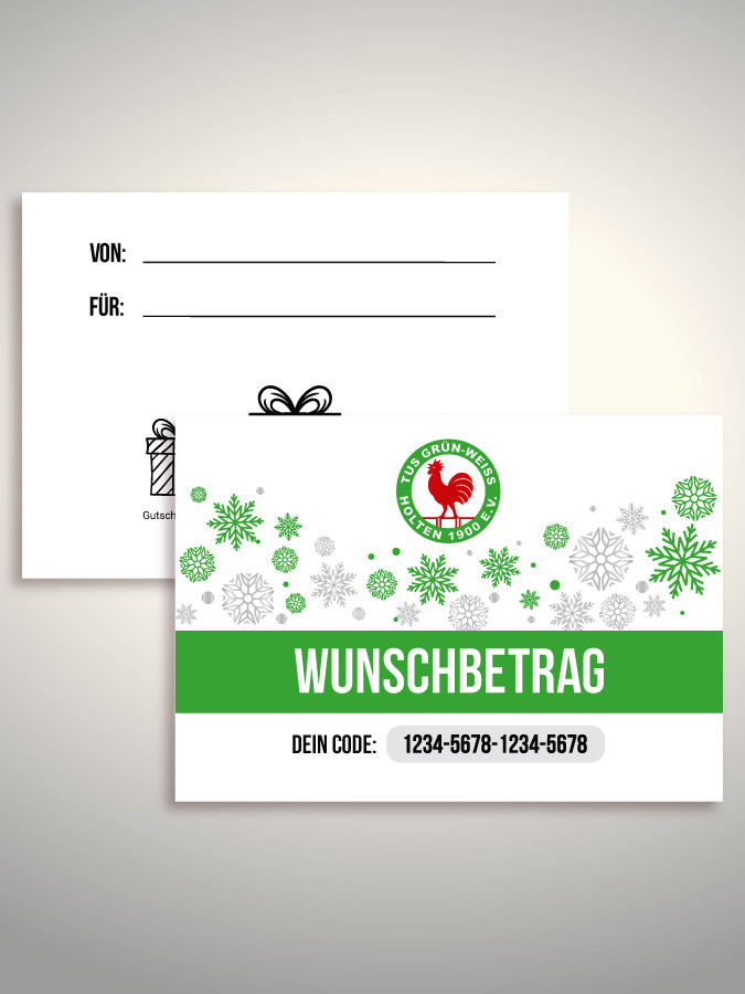 Weihnachtsgutschein per Versand (Weiß)