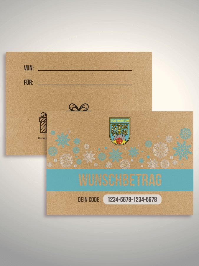 Weihnachtsgutschein per Versand (Kraftpapier)