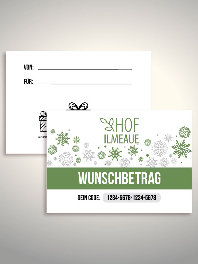 Weihnachtsgutschein per Versand (Weiß)