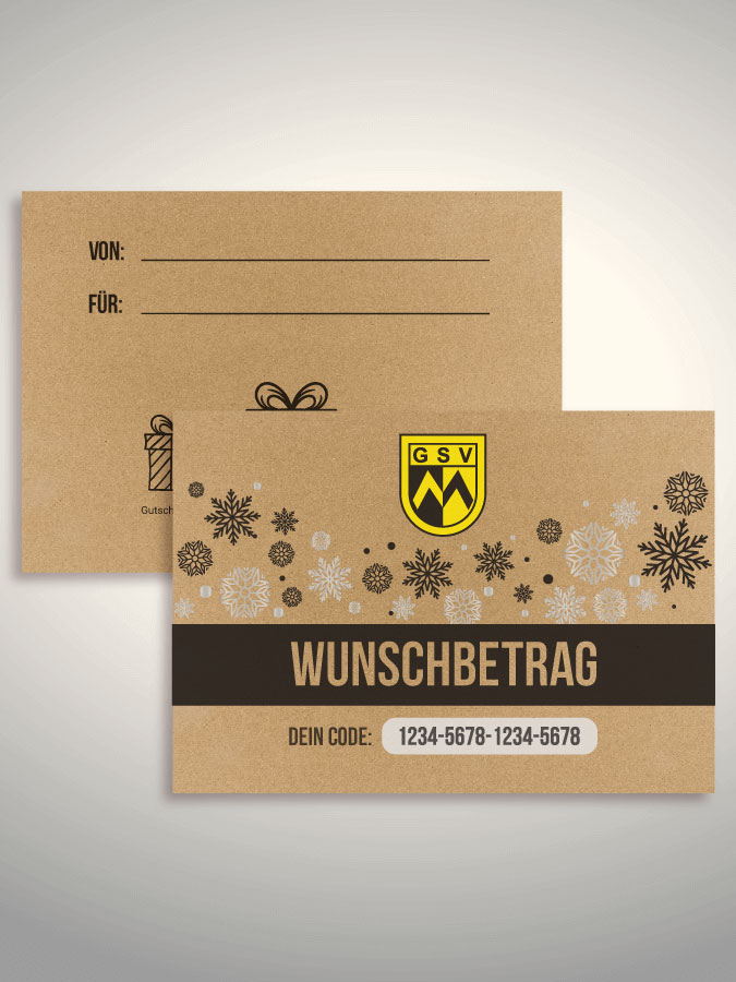 Weihnachtsgutschein per Versand (Kraftpapier)