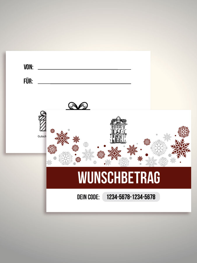 Weihnachtsgutschein per Versand (Weiß)