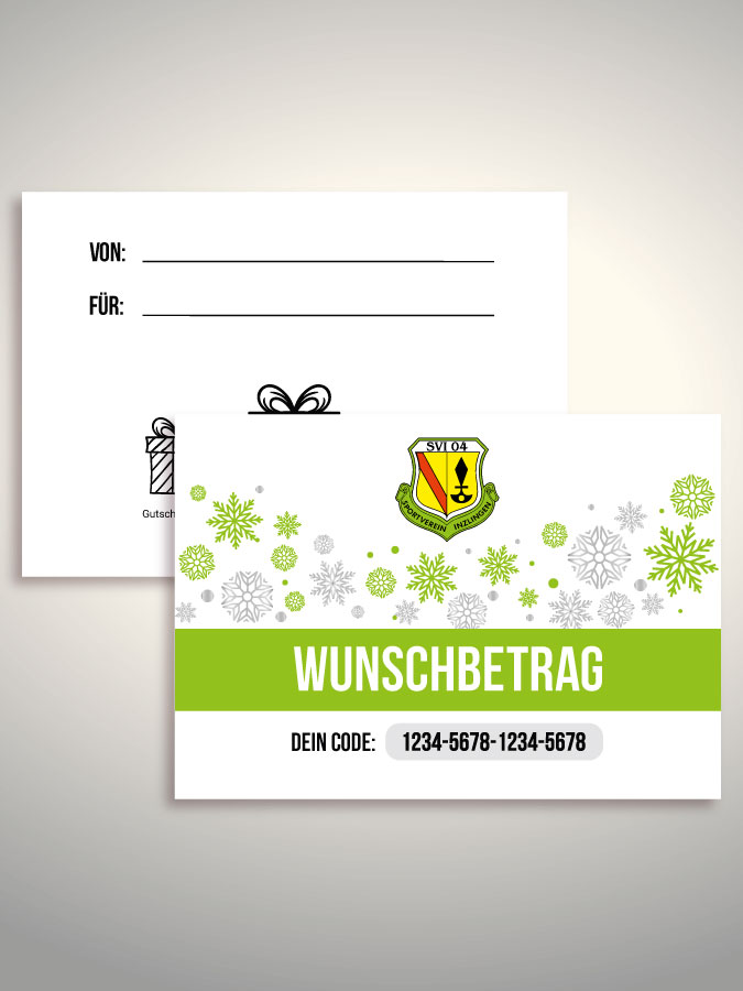 Weihnachtsgutschein per Versand (Weiß)