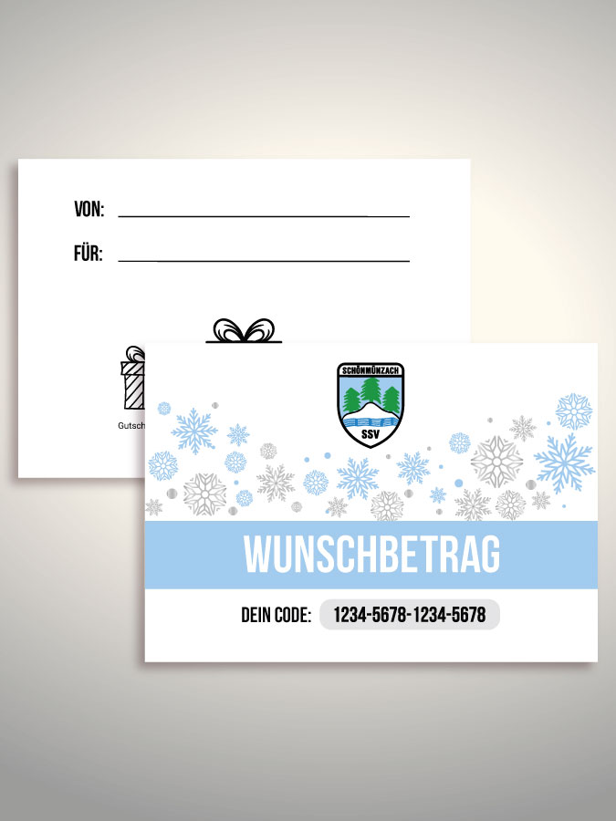 Weihnachtsgutschein per Versand (Weiß)