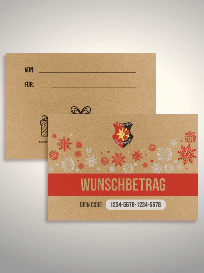 Weihnachtsgutschein per Versand (Kraftpapier)