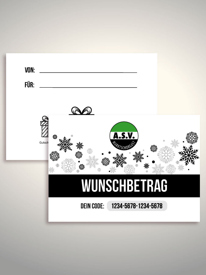 Weihnachtsgutschein per Versand (Weiß)
