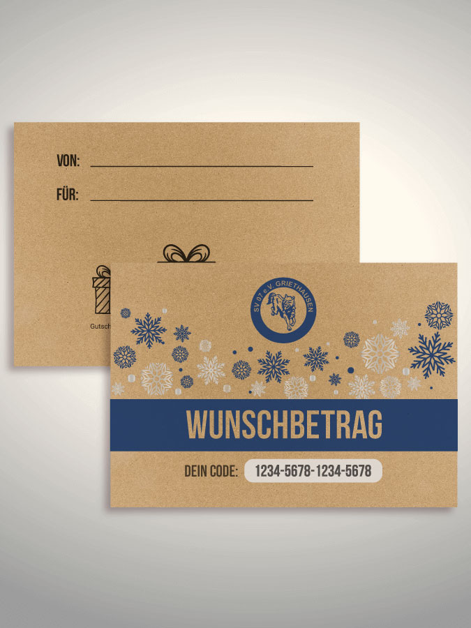 Weihnachtsgutschein per Versand (Kraftpapier)