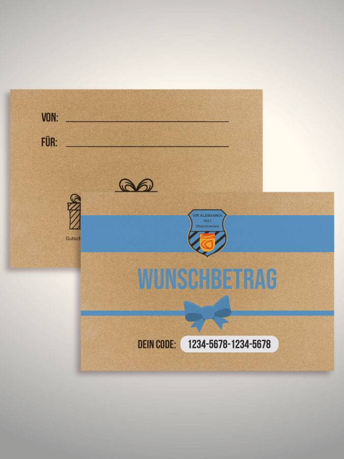 Geschenkgutschein per Versand (Kraftpapier)