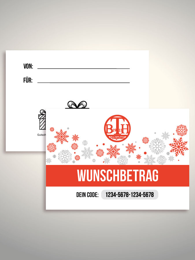 Weihnachtsgutschein per Versand (Weiß)