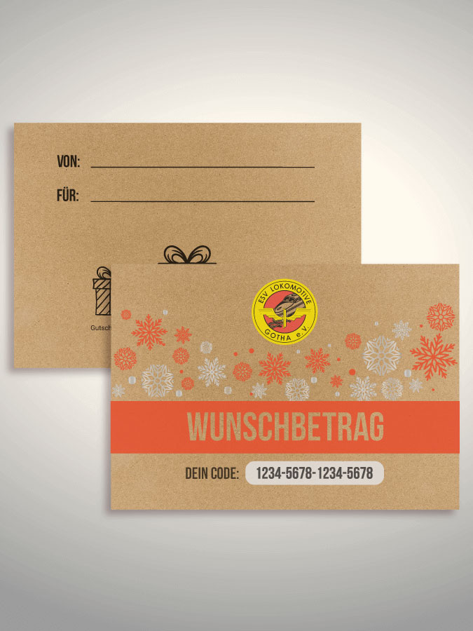 Weihnachtsgutschein per Versand (Kraftpapier)