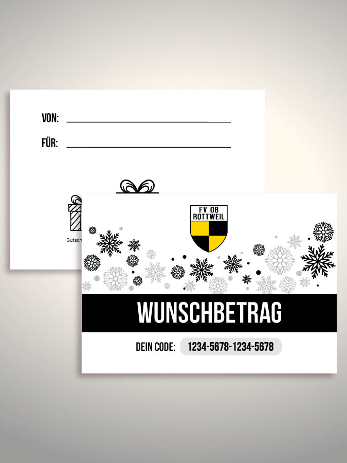 Weihnachtsgutschein per Versand (Weiß)