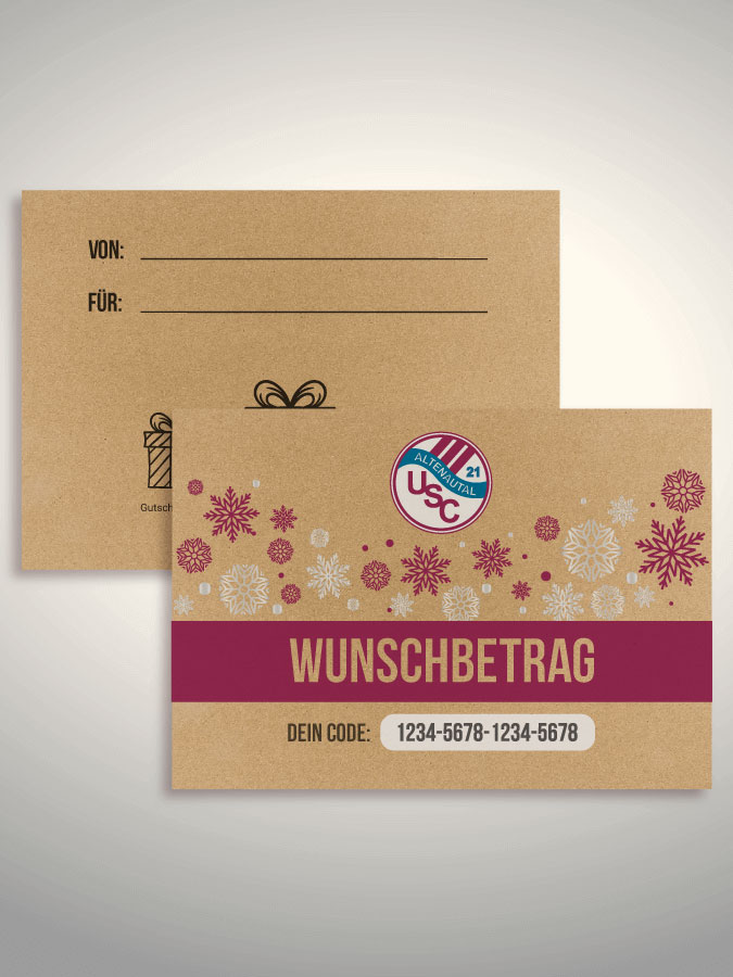 Weihnachtsgutschein per Versand (Kraftpapier)