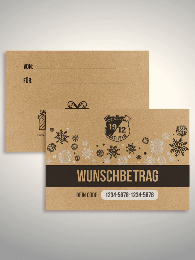Weihnachtsgutschein per Versand (Kraftpapier)