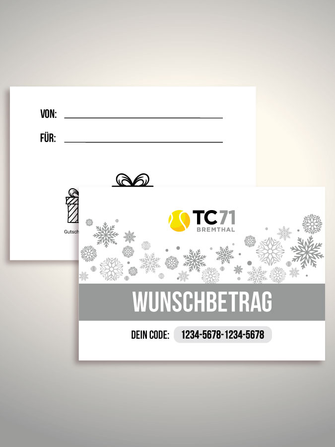 Weihnachtsgutschein per Versand (Weiß)