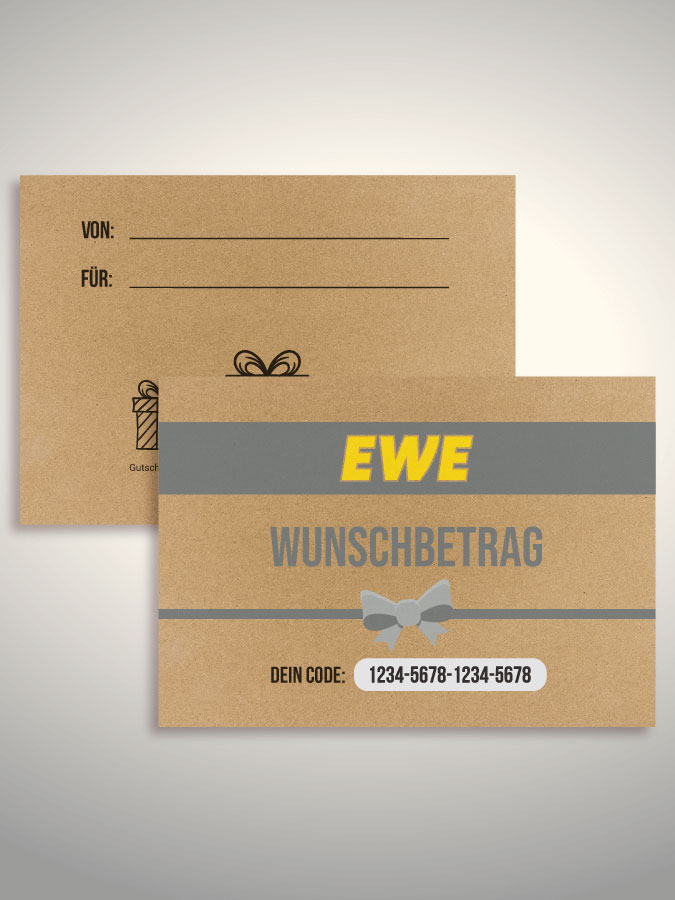 Geschenkgutschein per Versand (Kraftpapier)