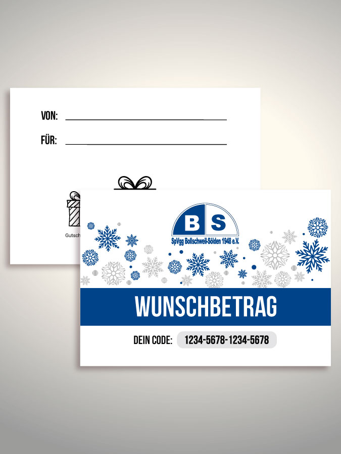 Weihnachtsgutschein per Versand (Weiß)