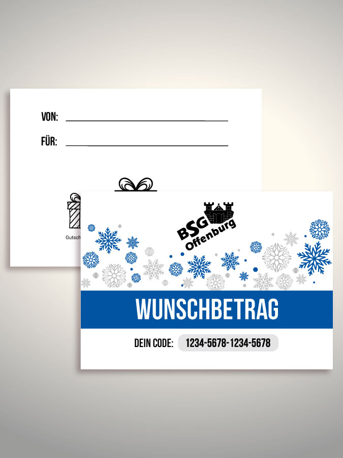 Weihnachtsgutschein per Versand (Weiß)