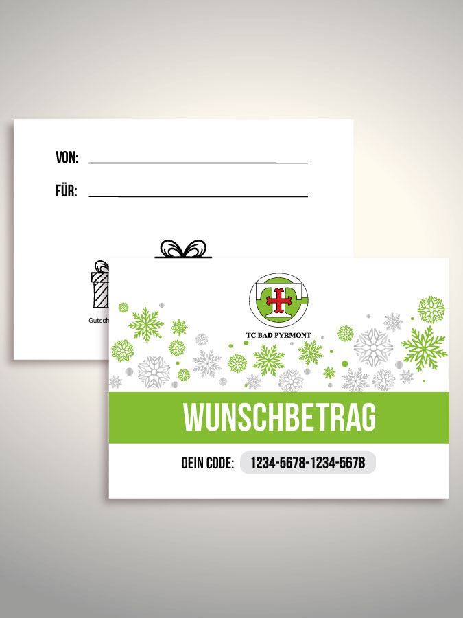 Weihnachtsgutschein per Versand (Weiß)