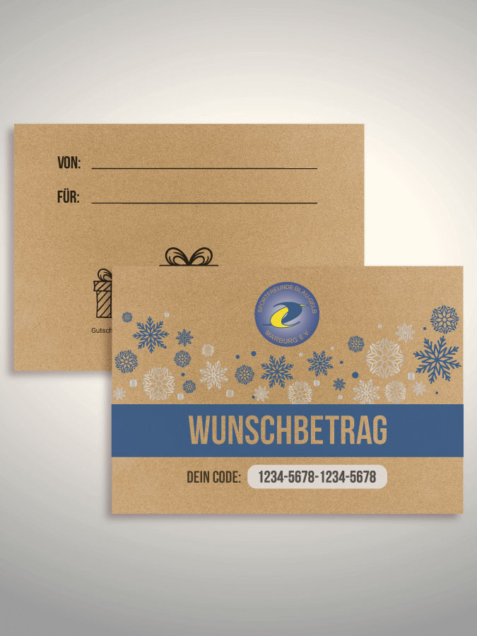 Weihnachtsgutschein per Versand (Kraftpapier)