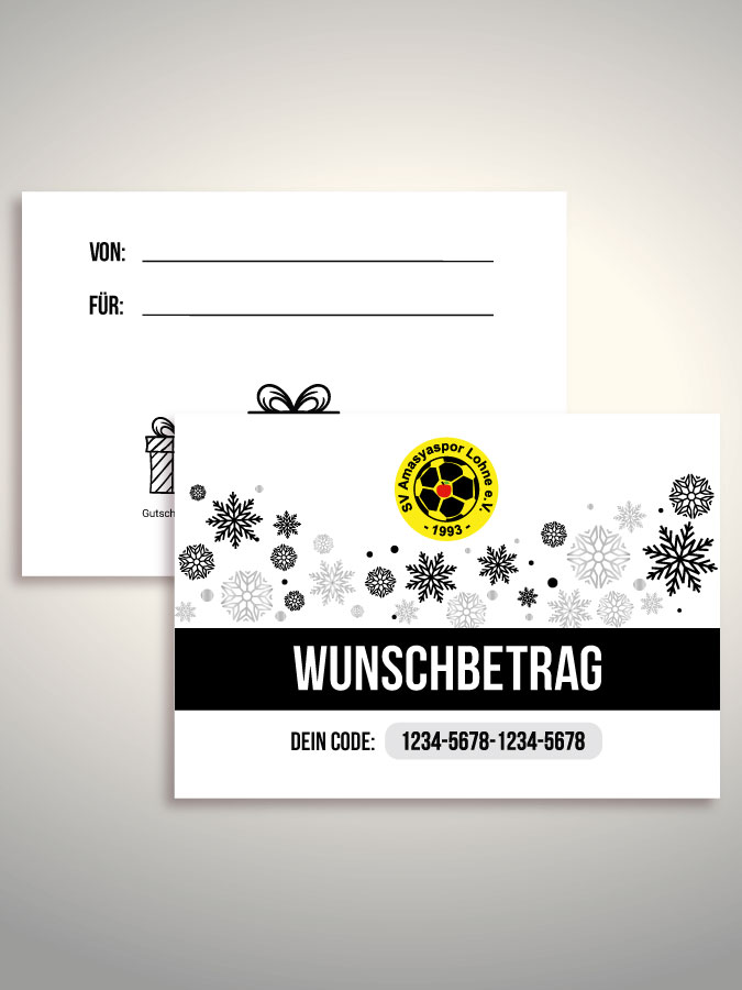Weihnachtsgutschein per Versand (Weiß)