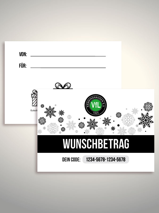 Weihnachtsgutschein per Versand (Weiß)