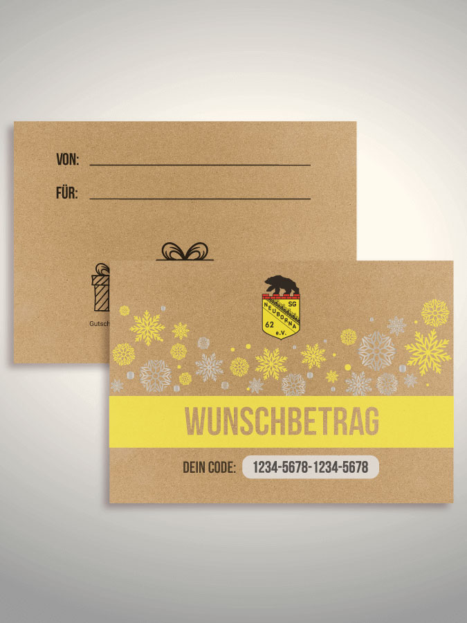 Weihnachtsgutschein per Versand (Kraftpapier)