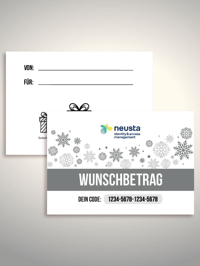 Weihnachtsgutschein per Versand (Weiß)