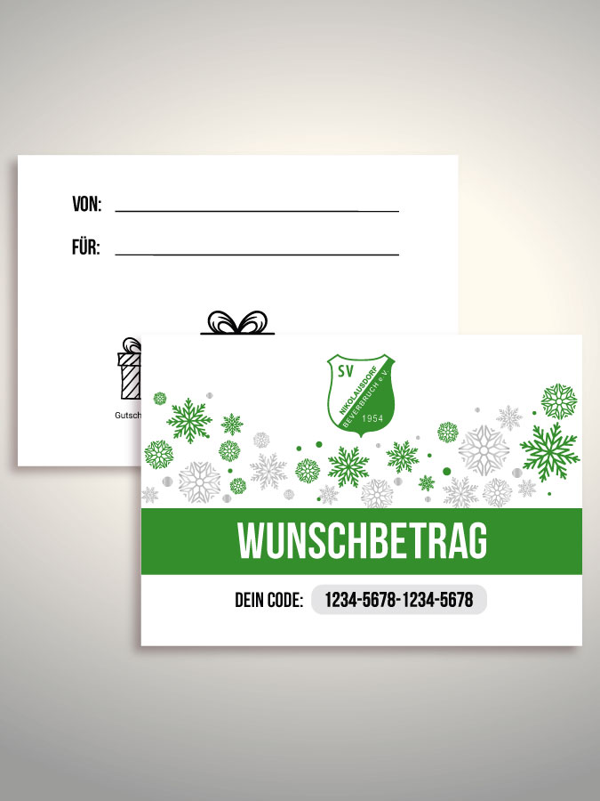 Weihnachtsgutschein per Versand (Weiß)