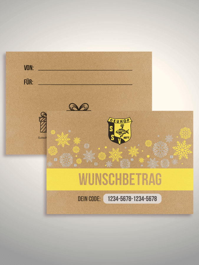 Weihnachtsgutschein per Versand (Kraftpapier)