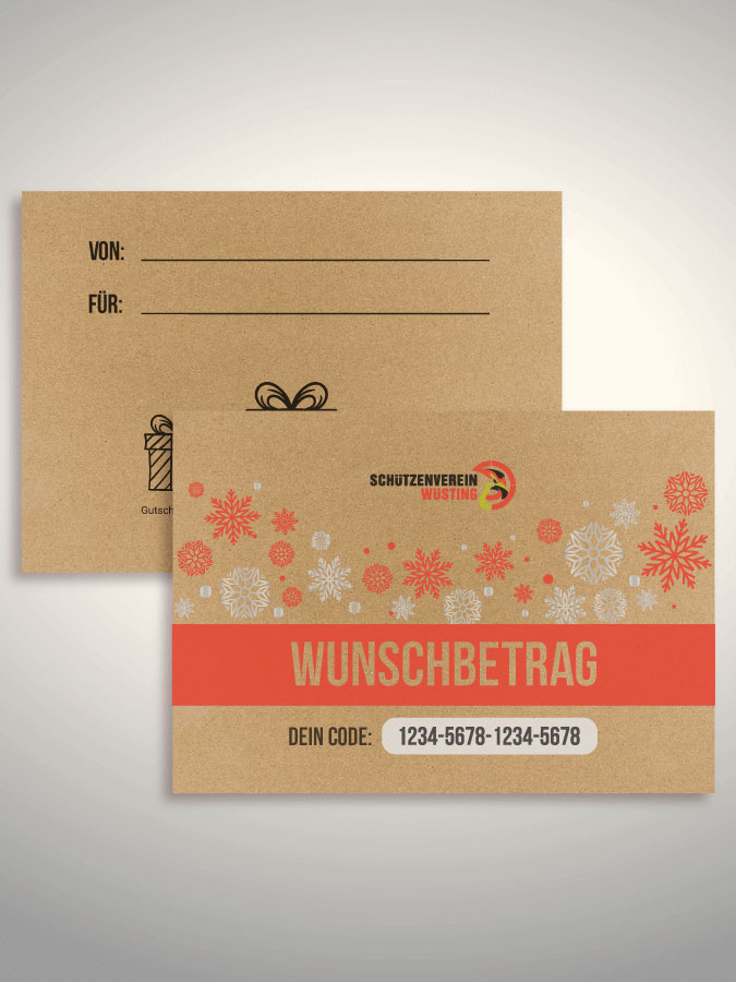 Weihnachtsgutschein per Versand (Kraftpapier)