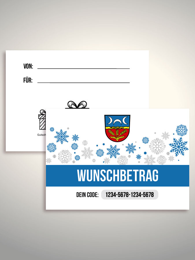 Weihnachtsgutschein per Versand (Weiß)