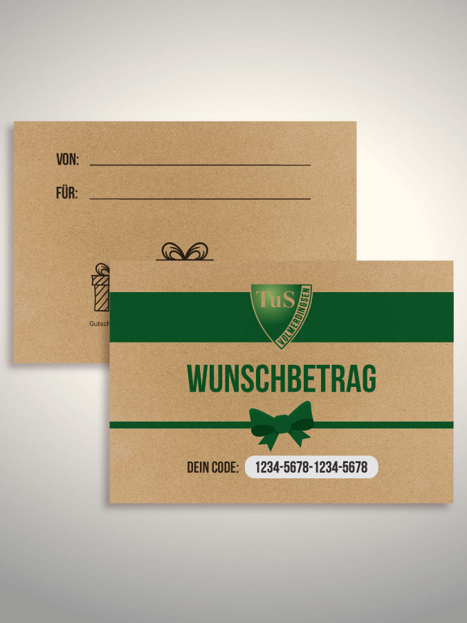 Geschenkgutschein per Versand (Kraftpapier)