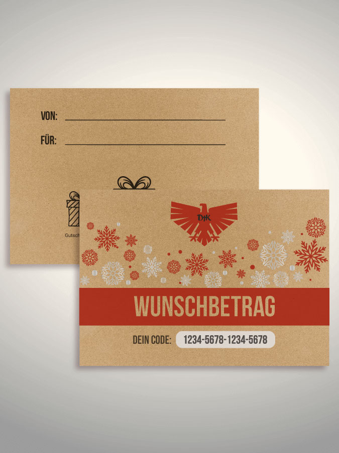 Weihnachtsgutschein per Versand (Kraftpapier)