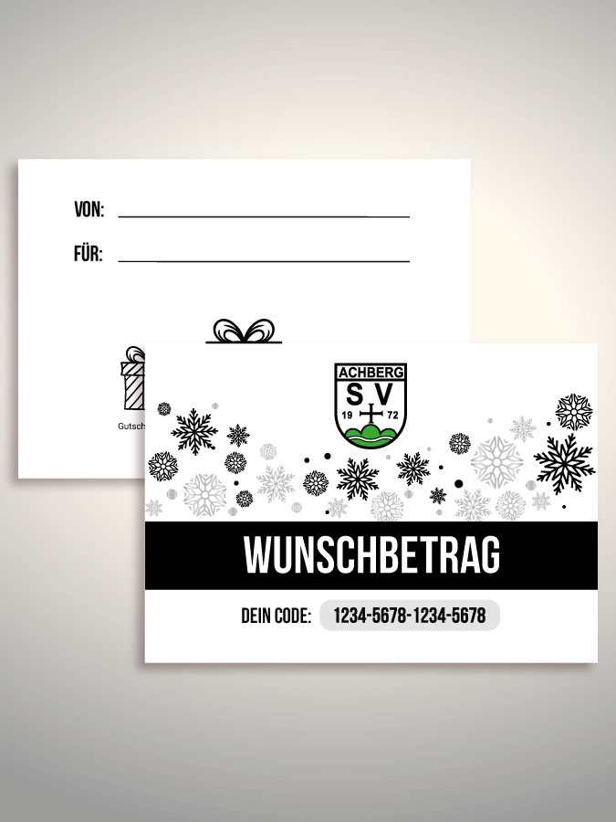 Weihnachtsgutschein per Versand (Weiß)
