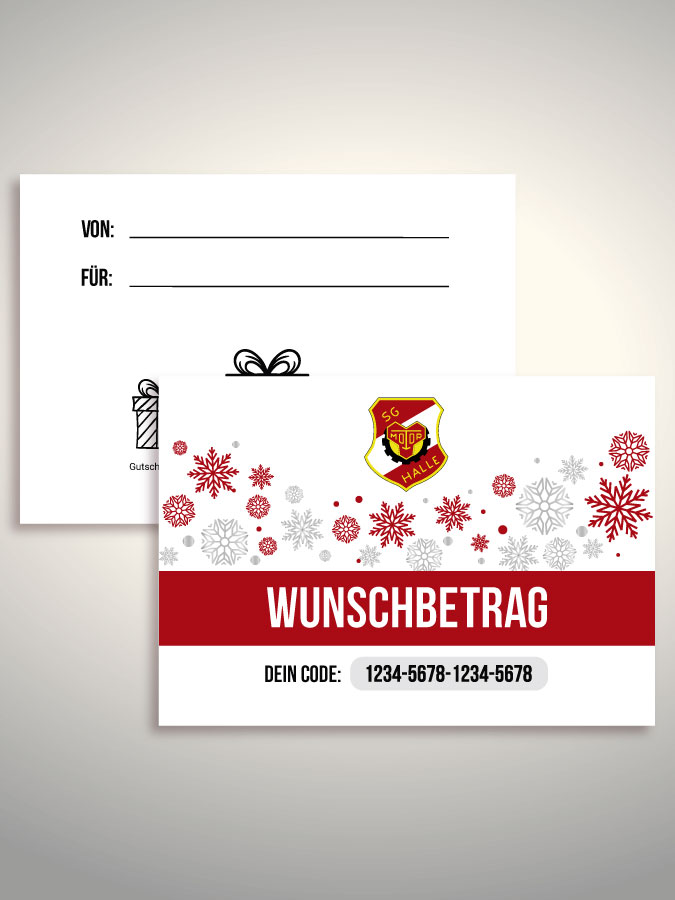 Weihnachtsgutschein per Versand (Weiß)