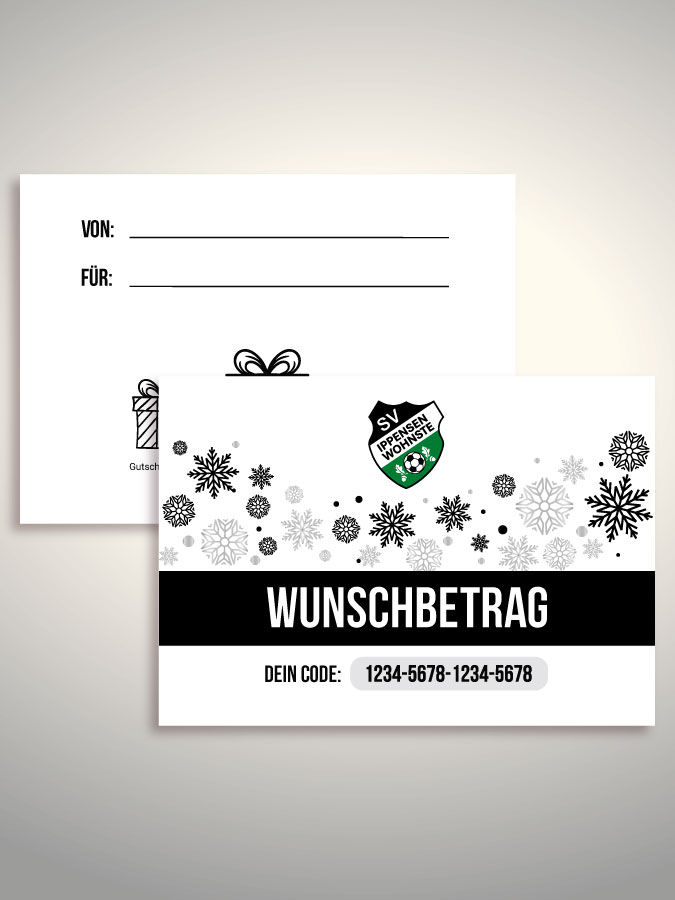 Weihnachtsgutschein per Versand (Weiß)