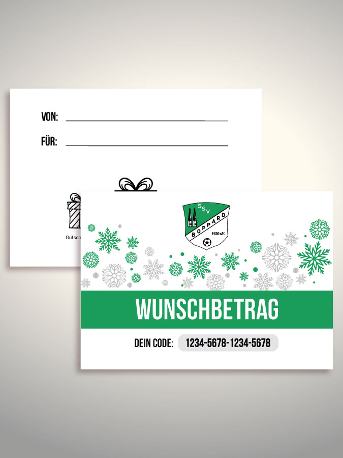 Weihnachtsgutschein per Versand (Weiß)