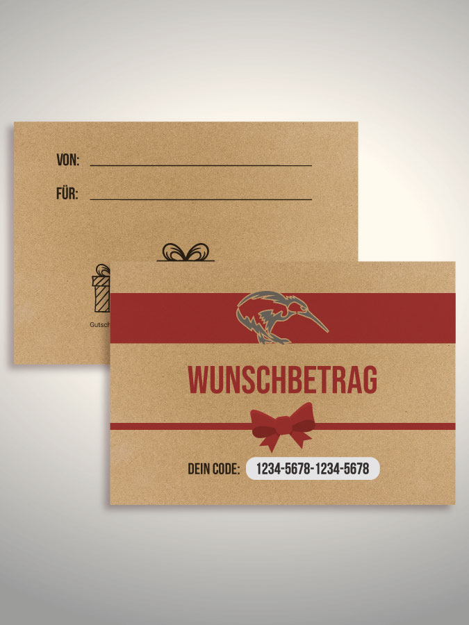 Geschenkgutschein per Versand (Kraftpapier)