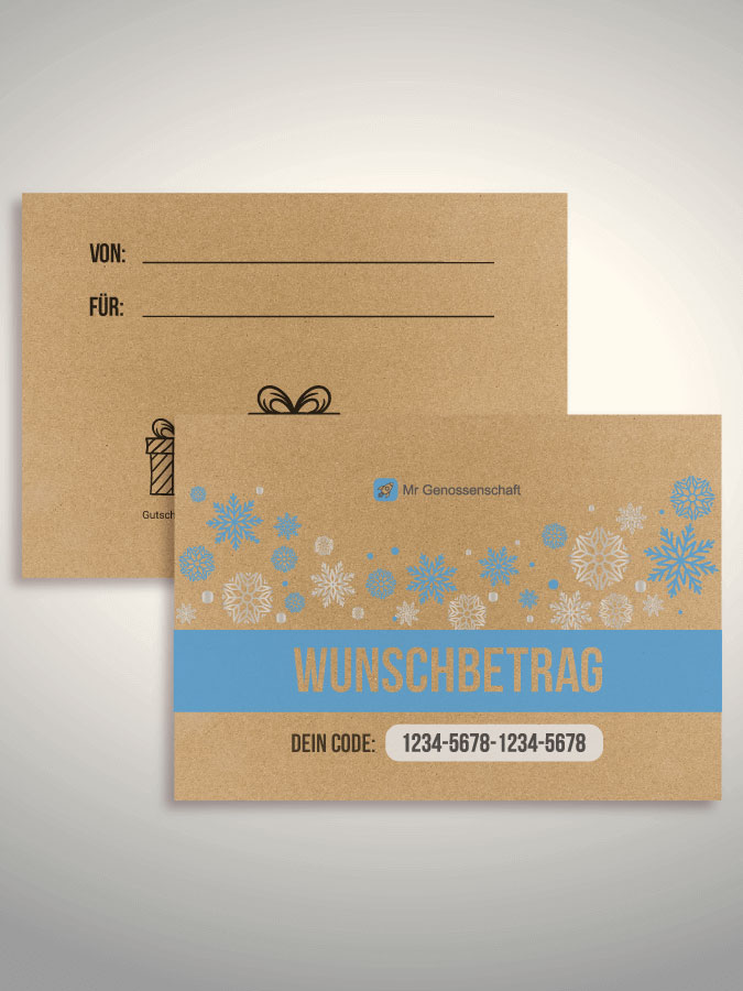 Weihnachtsgutschein per Versand (Kraftpapier)