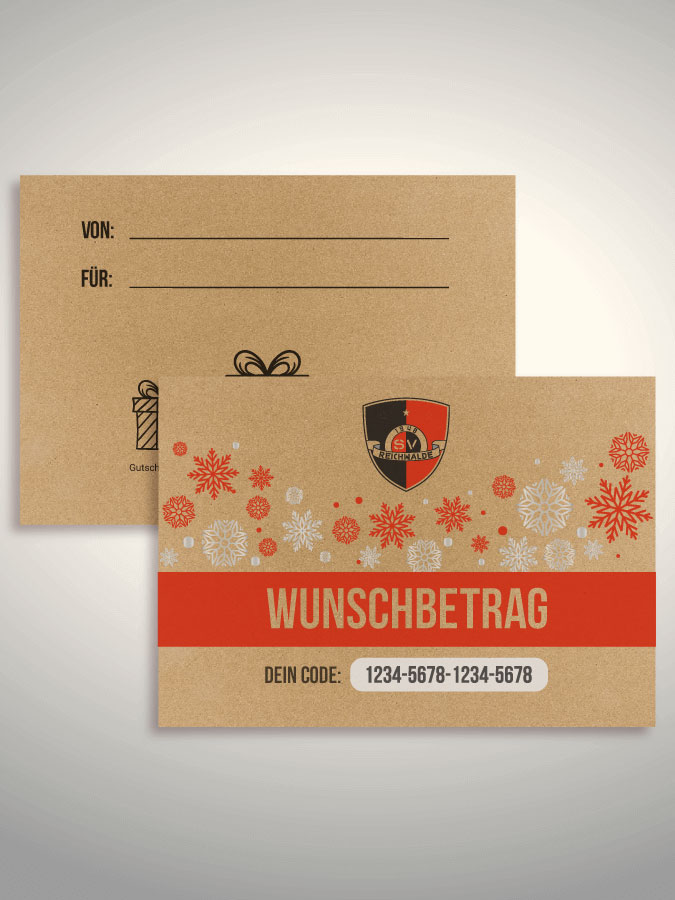 Weihnachtsgutschein per Versand (Kraftpapier)